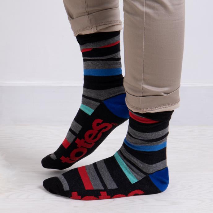 totes Mens Triple Pack Ankle Socks Multi Extra Image 2